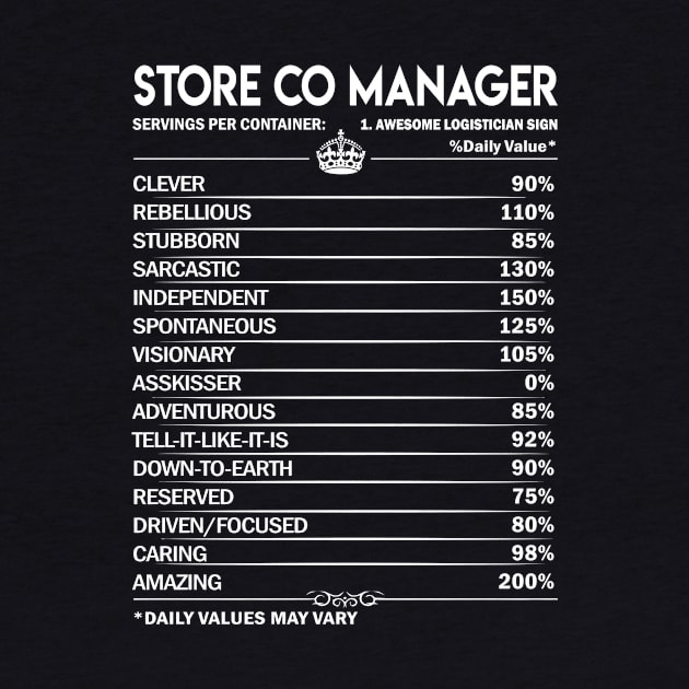 Store Co Manager T Shirt - Store Co Manager Factors Daily Gift Item Tee by Jolly358